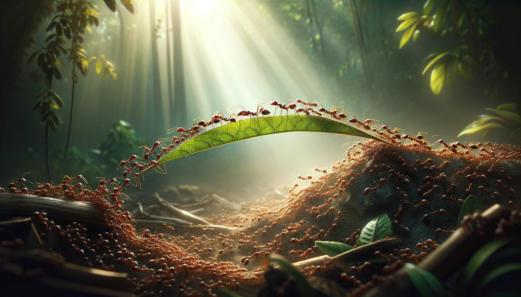 Spiritual Meaning of Ants: Nature's Mystical Architects 5 unity, hard work, and collective effort, showcasing ants in a cooperative task