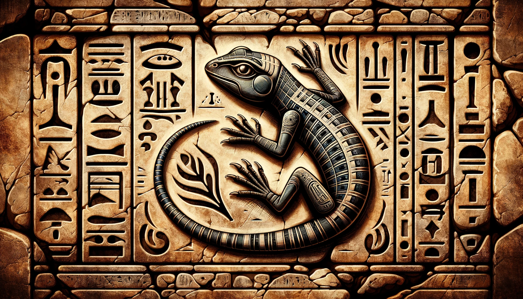 Lizard Spiritual Meanings & Secrets 9 Ancient Egyptian hieroglyph with a lizard, representing wisdom and protection.