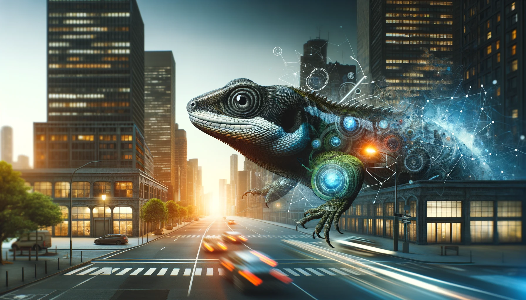 Lizard Spiritual Meanings & Secrets 14 Lizard in an urban setting, depicting adaptability in the modern world.