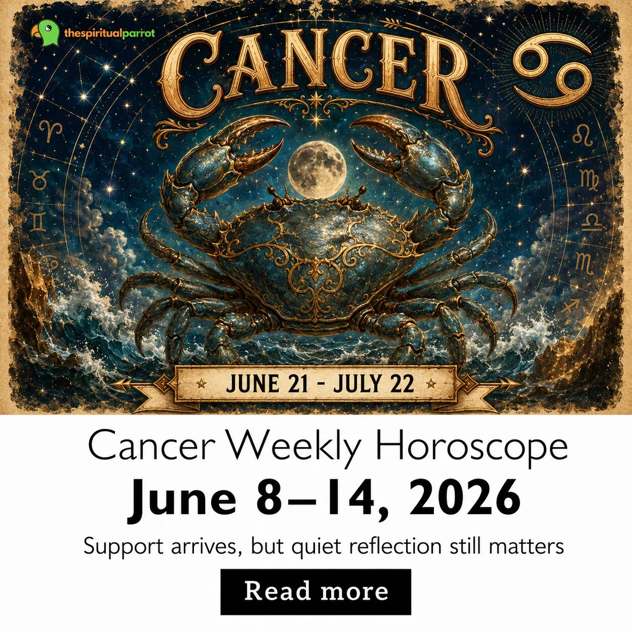 Cancer Weekly Horoscope, June 8–14, 2026: Support arrives, but quiet reflection still matters