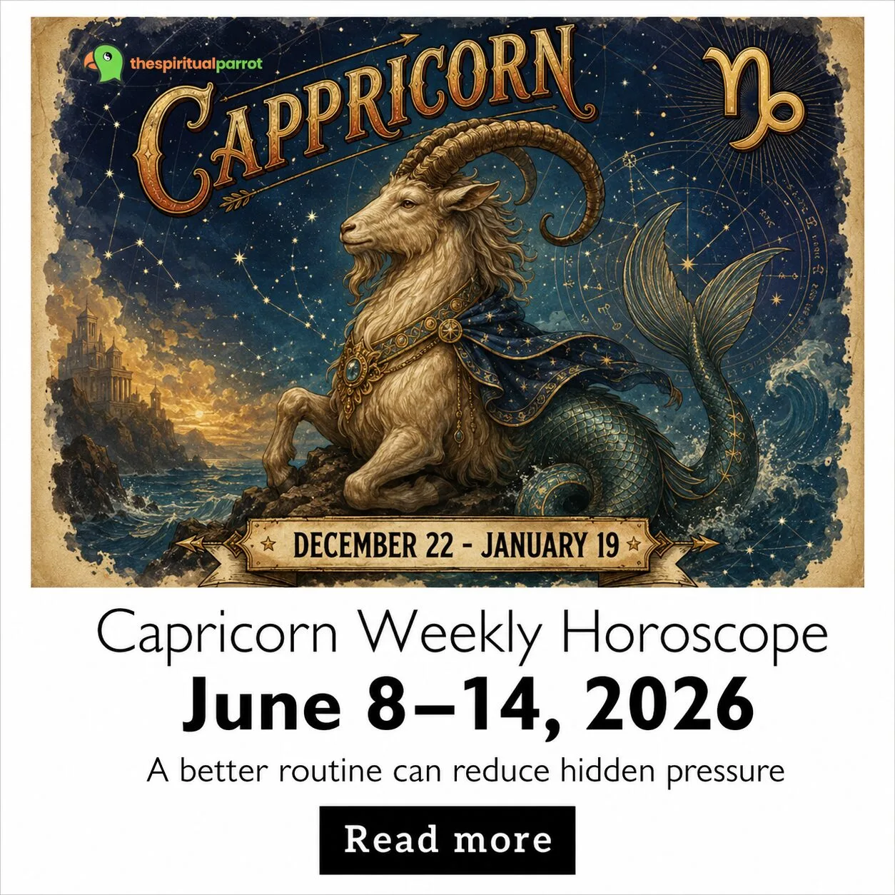 Capricorn Weekly Horoscope, June 8–14, 2026: A better routine can reduce hidden pressure