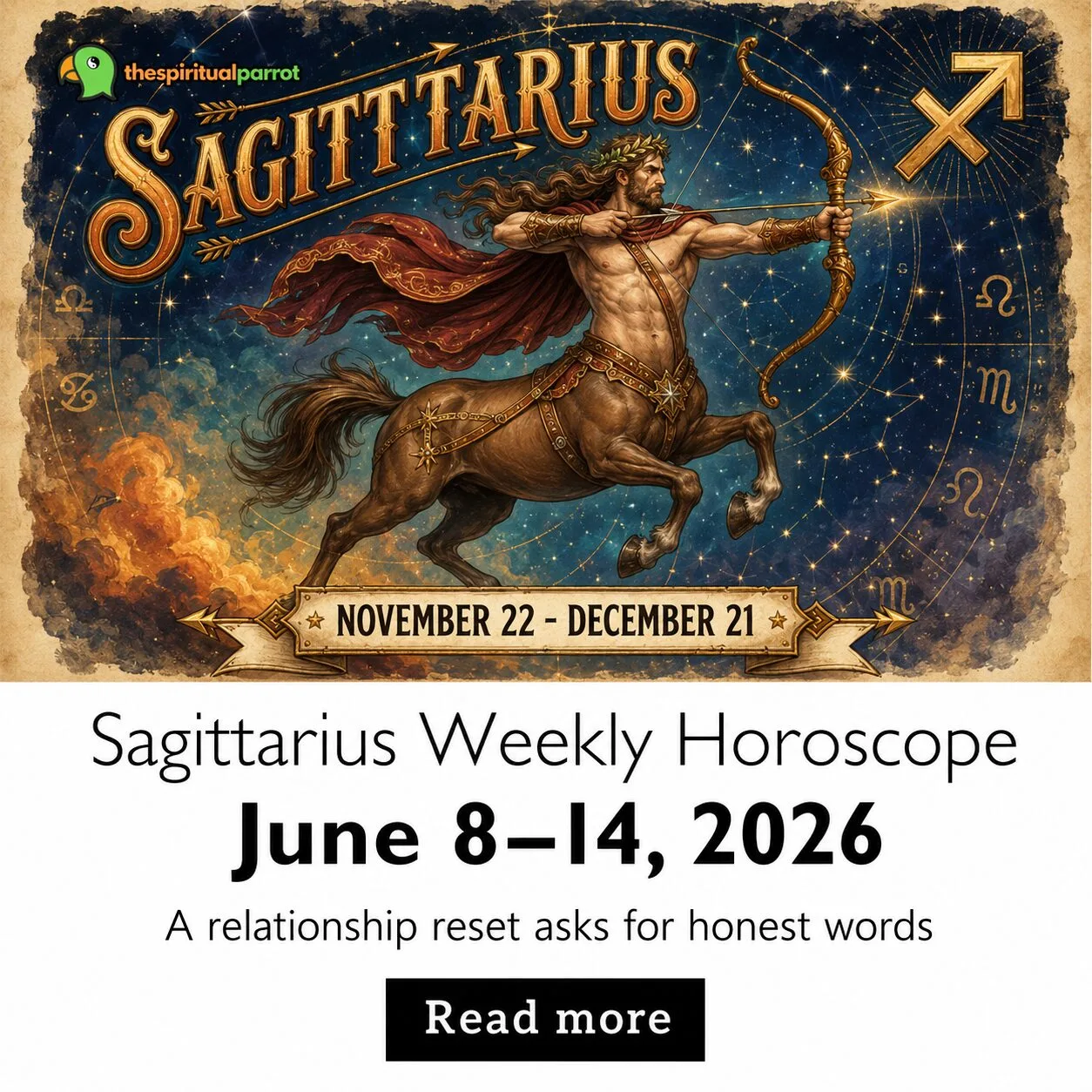 Sagittarius Weekly Horoscope, June 8–14, 2026: A relationship reset asks for honest words